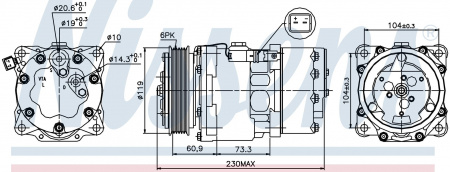 Компрессор кондиционера NISSENS 89195