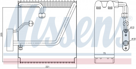 Радиатор испаритель (эвапоратор) NISSENS 92204