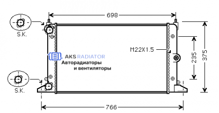 Радиатор охлаждения AKS 952188R