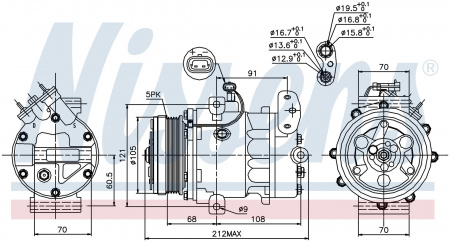 Компрессор кондиционера NISSENS 89037