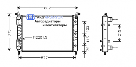 Радиаторы охлаждения двигателя AKS 302224R-1R