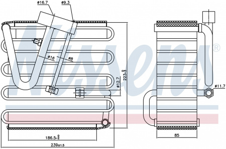 Радиатор испаритель (эвапоратор) NISSENS 92023