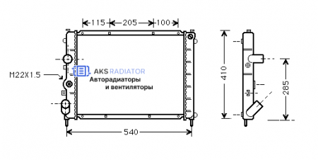 Радиатор охлаждения AKS 602231R