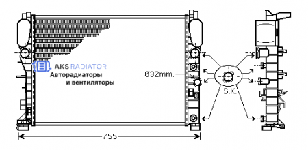 Радиаторы охлаждения двигателя AKS 502341R