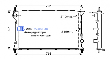 Радиатор охлаждения AKS 322382R