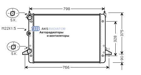 Радиаторы охлаждения двигателя AKS 952184R