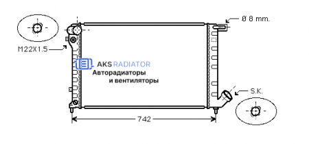 Радиаторы охлаждения двигателя AKS 232137R-1R