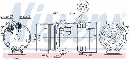 Компрессор кондиционера NISSENS 89070