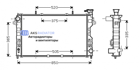 Радиаторы охлаждения двигателя AKS 312077R