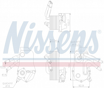 Радиатор масляный NISSENS 91224 Радиатор масляный NISSENS 91224
