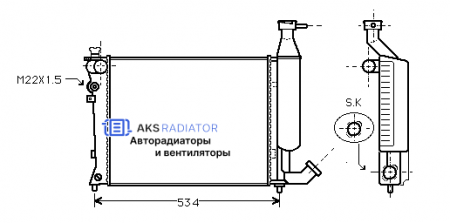 Радиатор охлаждения AKS 232149R