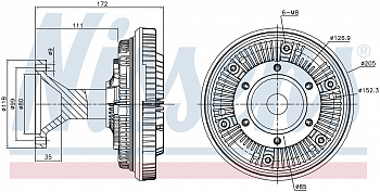 Вискомуфта вентилятора NISSENS 86104