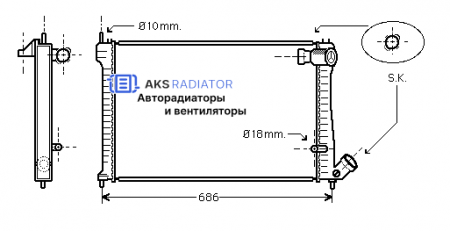 Радиаторы охлаждения двигателя AKS 232101R