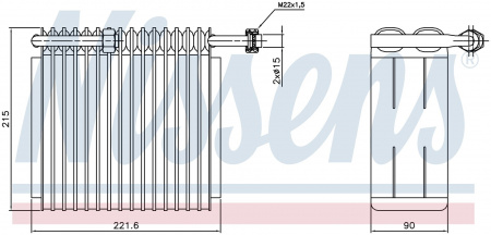 Радиатор испаритель (эвапоратор) NISSENS 92199