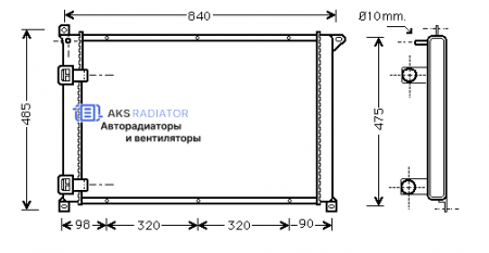 Радиаторы охлаждения двигателя AKS 602265R