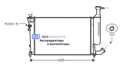 Радиатор охлаждения AKS 232168R