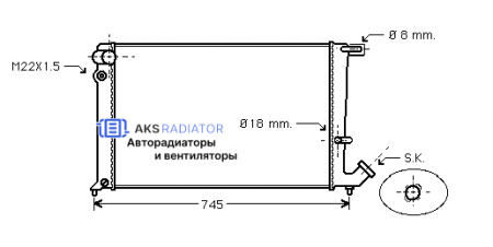 Радиатор охлаждения AKS 232142R