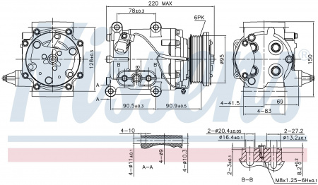 Компрессор кондиционера NISSENS 89365