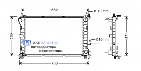 Радиаторы охлаждения двигателя AKS 322379R