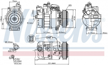 Компрессор кондиционера NISSENS 89208