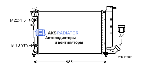 Радиатор охлаждения AKS 232136R
